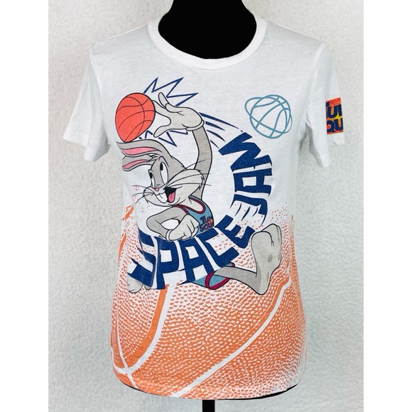 SPACE JAM • White/Multi Bugs Bunny Basketball Short Sleeve Tee - Picture 3 of 16